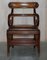 Regency Brown Leather Burr Walnut Metamorphic Reading Armchair to Library Steps 4