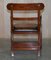 Regency Brown Leather Burr Walnut Metamorphic Reading Armchair to Library Steps 12