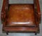 Regency Brown Leather Burr Walnut Metamorphic Reading Armchair to Library Steps 8