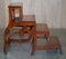 Regency Brown Leather Burr Walnut Metamorphic Reading Armchair to Library Steps 20