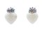 Boucles d'Oreilles Corail Blanc en Or Blanc 14K avec Saphirs et Diamants 3