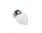 Boucles d'Oreilles Corail Blanc en Or Blanc 14K avec Saphirs et Diamants 5