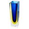 Mid-Century Italian Vase in Blue Murano Glass with Internal Yellow Shades, 1970s, Image 1