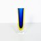Mid-Century Italian Vase in Blue Murano Glass with Internal Yellow Shades, 1970s, Image 3