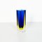 Mid-Century Italian Vase in Blue Murano Glass with Internal Yellow Shades, 1970s, Image 4