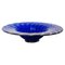Mid-Century Italian Centerpiece in Blue Murano Glass with Golden Decoration, 1970s 1