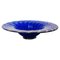 Mid-Century Italian Centerpiece in Blue Murano Glass with Golden Decoration, 1970s, Image 1