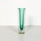 Vase Mid-Century en Verre Murano Vert avec Abat-Jours Bleus, Italie, 1970s 3