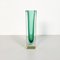 Mid-Century Italian Vase in Green Murano Glass with Internal Blue Shades, 1970s 2