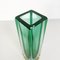 Vase Mid-Century en Verre Murano Vert avec Abat-Jours Bleus, Italie, 1970s 6