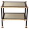 Mid-Century Brass and Black Metal Rectangular Coffee Table with Smoked Glass, 1970s 4