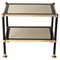 Mid-Century Brass and Black Metal Rectangular Coffee Table with Smoked Glass, 1970s, Image 4