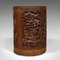 Antique Chinese Carved Bamboo Artists Brush Pot, 1900s 1