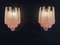 Vintage Pink Glass Petal Drop Wall Sconces, Set of 2, Image 7