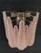 Vintage Pink Glass Petal Drop Wall Sconces, Set of 2, Image 6