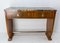 Art Deco Walnut Desk or Console With Two Drawers & Marble Top, France, 1930s, Image 1