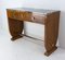 Art Deco Walnuss Schreibtisch oder Konsole mit zwei Schubladen & Marmorplatte, Frankreich, 1930er 2