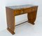 Art Deco Walnut Desk or Console With Two Drawers & Marble Top, France, 1930s 3