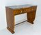 Art Deco Walnut Desk or Console With Two Drawers & Marble Top, France, 1930s, Image 3