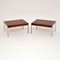 Tavolini in legno e metallo cromato di Merrow Associates, anni '70, set di 2, Immagine 1