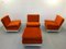 Modular Armchairs With Pouffe by W. Feierbach, 1970s, Set of 4 12