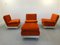 Modular Armchairs With Pouffe by W. Feierbach, 1970s, Set of 4 14