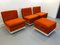 Modular Armchairs With Pouffe by W. Feierbach, 1970s, Set of 4 5