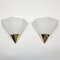 German Opaline Glass and Brass Wall Lamps / Sconces from Limburg, 1980s, Set of 2, Image 1