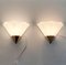 German Opaline Glass and Brass Wall Lamps / Sconces from Limburg, 1980s, Set of 2 2