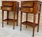 Mid-Century French Walnut Nightstands With Two Drawers & One Low Shelf, Set of 2 6