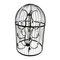 Lampadari a forma di gabbia per uccelli in cristallo e ferro, set di 2, Immagine 2