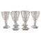 Art Deco French Red Wine Glasses in Clear Crystal Glass from Baccarat, Set of 6 1
