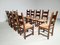 Solid Oak Dining Chairs with Rush Seats, 1960s, Set of 10 4