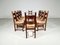 Esszimmerstühle aus massiver Eiche mit geflochtenen Sitzen, 1960er, 10er Set 6