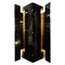 Pacific Compagnie Four-Panel Folding Screen in Black Lacquered and Golden Leaf 1