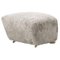 Green Tea Natural Oak Sheepskin The Tired Man Footstool from by Lassen 1