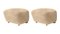 Honey Natural Oak Sheepskin The Tired Man Footstools from by Lassen, Set of 2 2