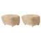 Honey Natural Oak Sheepskin The Tired Man Footstools from by Lassen, Set of 2 1