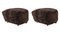 Espresso Smoked Oak Sheepskin The Tired Man Footstools from by Lassen, Set of 2, Image 2