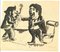 Mino Maccari, The Men in Discussion, Original Drawing, Mid-20th-Century 1