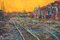 David Tycho, Post-Industrial Sunset, 2021, acrilico su tela, con cornice, Immagine 1
