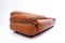 Italian Sesann Sofa in Cognac Leather by Gianfranco Frattini for Cassina, 1970s, Image 4
