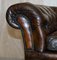 Antique Victorian Chesterfield Tufted Brown Leather Sofa with Feather Filled Cushions, Image 4