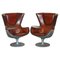 Brown Leather Eurostar Egg Armchairs by Philippe Starck for Cassina, Set of 2 1