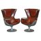 Brown Leather Eurostar Egg Armchairs by Philippe Starck for Cassina, Set of 2, Image 1