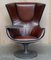 Brown Leather Eurostar Egg Armchairs by Philippe Starck for Cassina, Set of 2 3