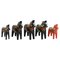 Swedish Folk Dala Horse Toys in Wood, 1960, Set of 5 1