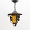 Vintage French Hanging Lamp in Metal and Yellow Glass, 1960, Image 12