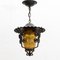 Vintage French Hanging Lamp in Metal and Yellow Glass, 1960 2