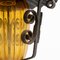 Lampada a sospensione vintage in metallo e vetro giallo, Francia, Immagine 7